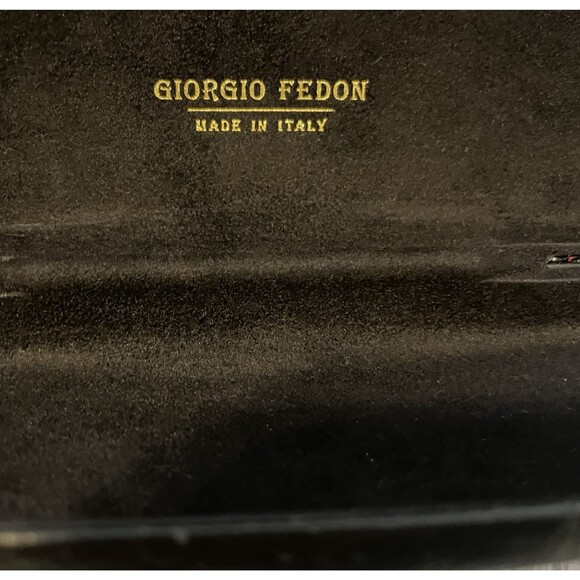 Vintage Giorgion Fendon Italy Hard Shell Clamshell Eyeglass Case Black Metallic - Picture 6 of 15